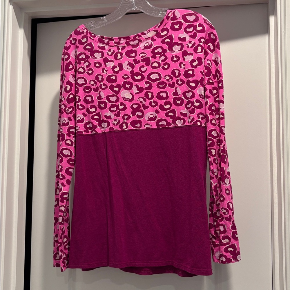 Lilly Pulitzer Pink and Purple Heart Print Top